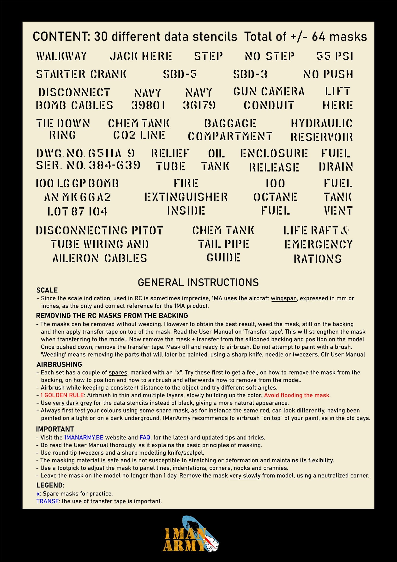 SBD Dauntless Stencil Masks