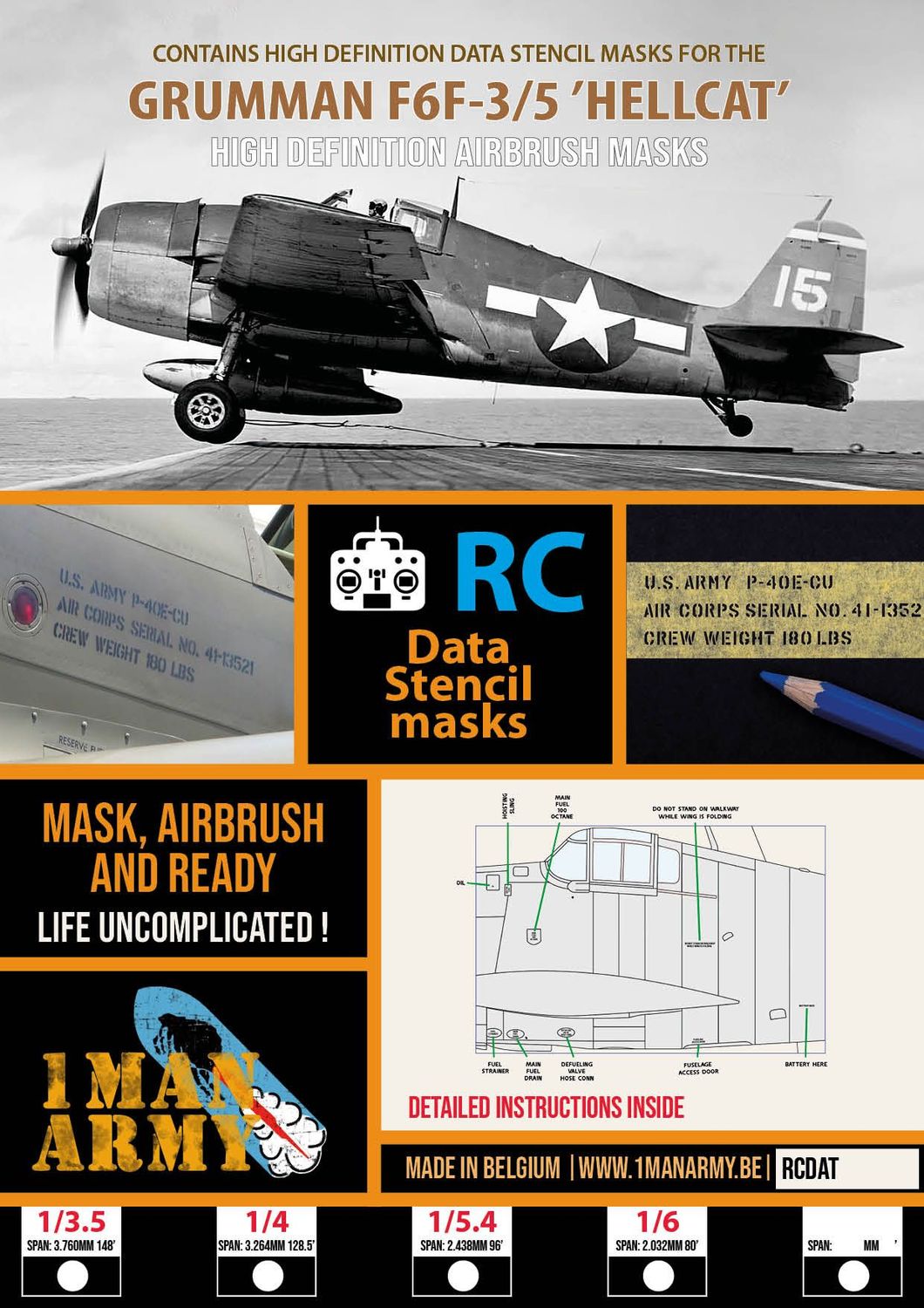 F6F Hellcat Stencil Masks