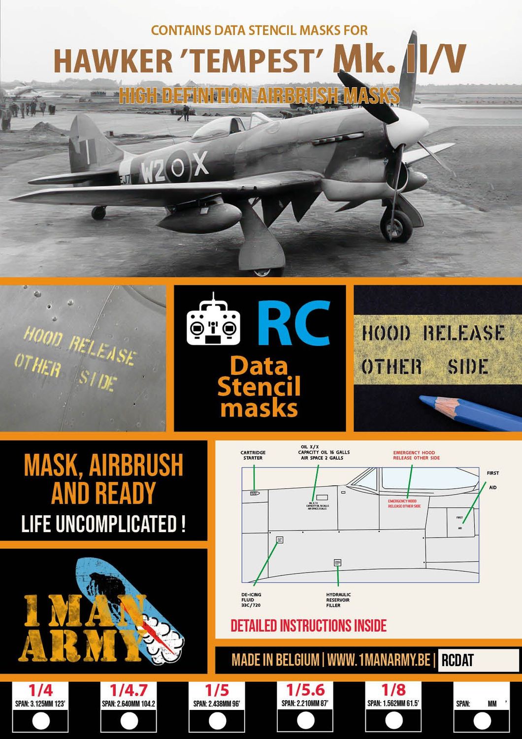 Hawker Tempest Mk II/V Stencil Masks