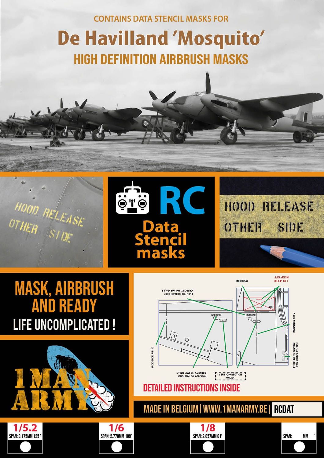 DH.98 Mosquito Stencil Masks