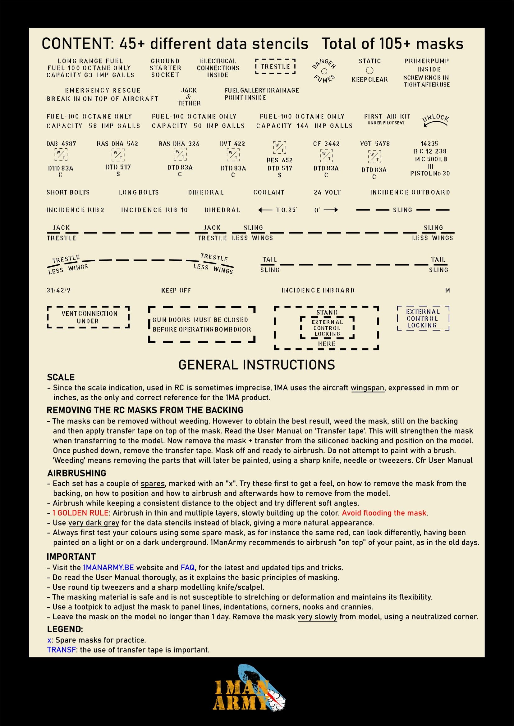 DH.98 Mosquito Stencil Masks