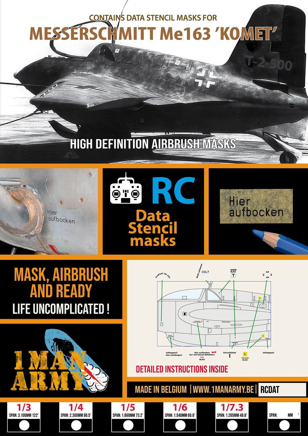ME163 Komet Stencil Masks