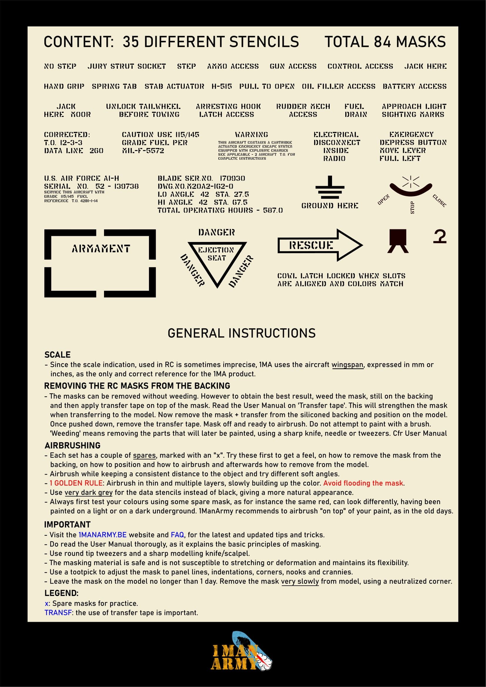 A-1 Skyraider Stencil Masks