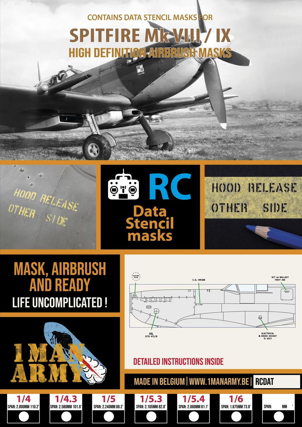Supermarine Spitfire Mk VIII-IX Stencil Masks