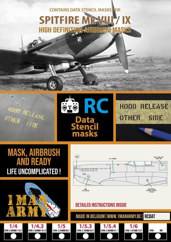 Supermarine Spitfire Mk VIII-IX Stencil Masks