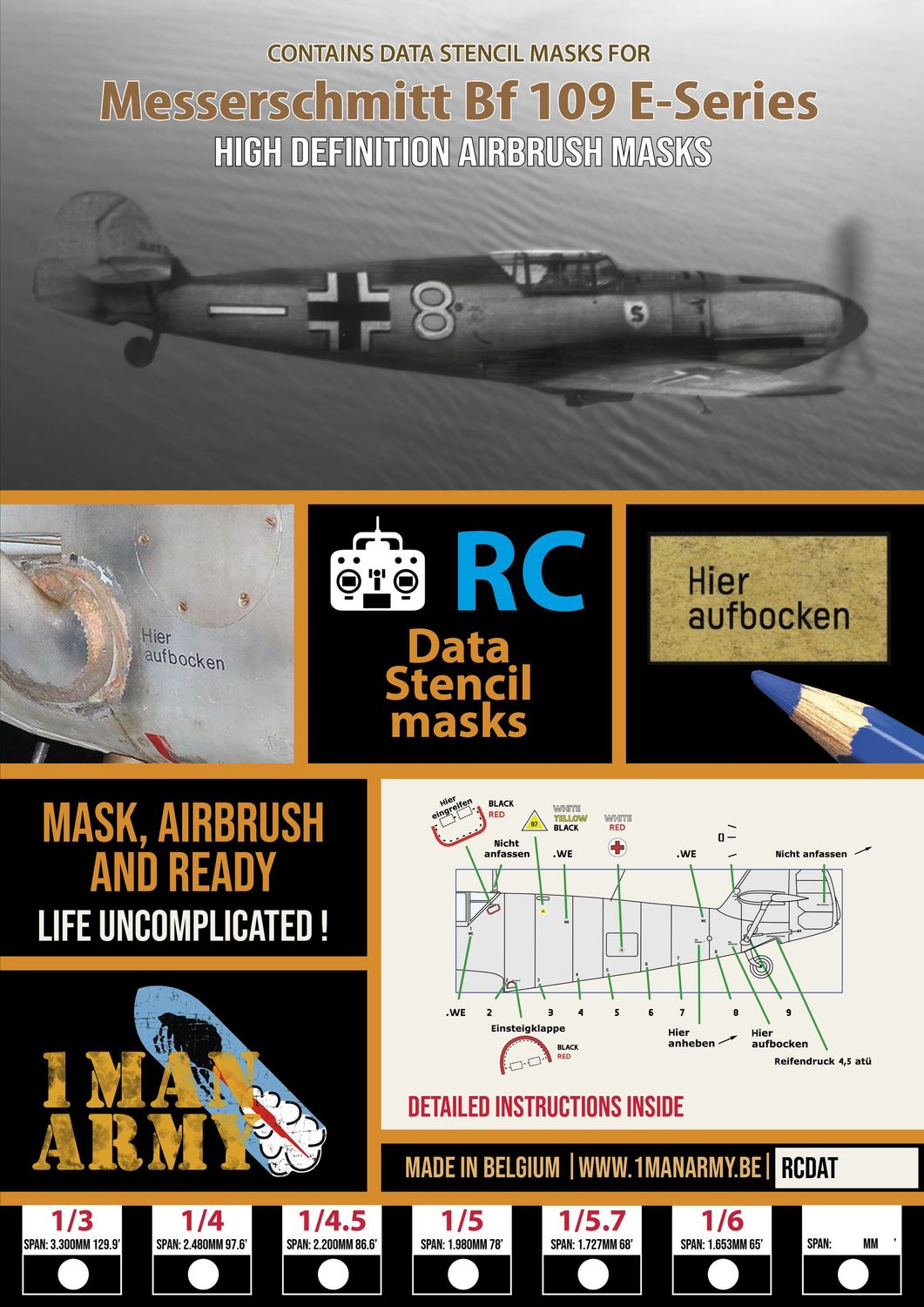 Bf-109 E4 Stencil Masks