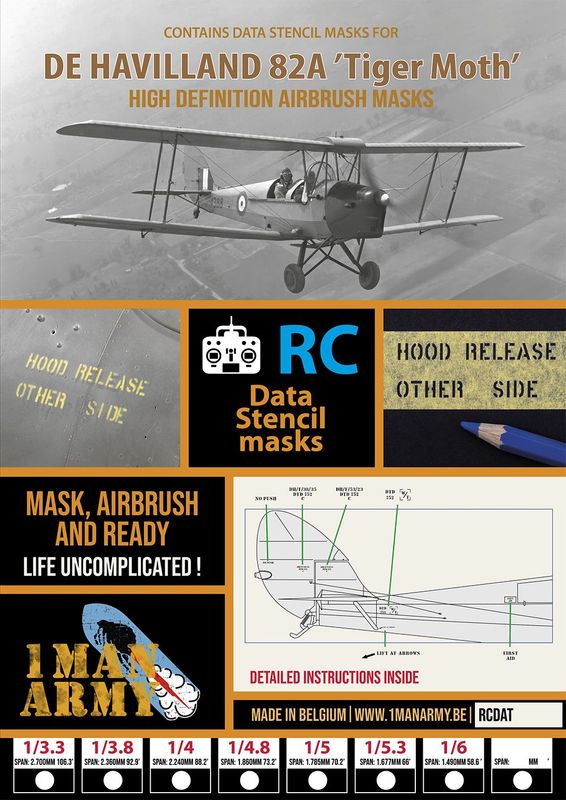 Tiger Moth DH. 82A Stencil Masks