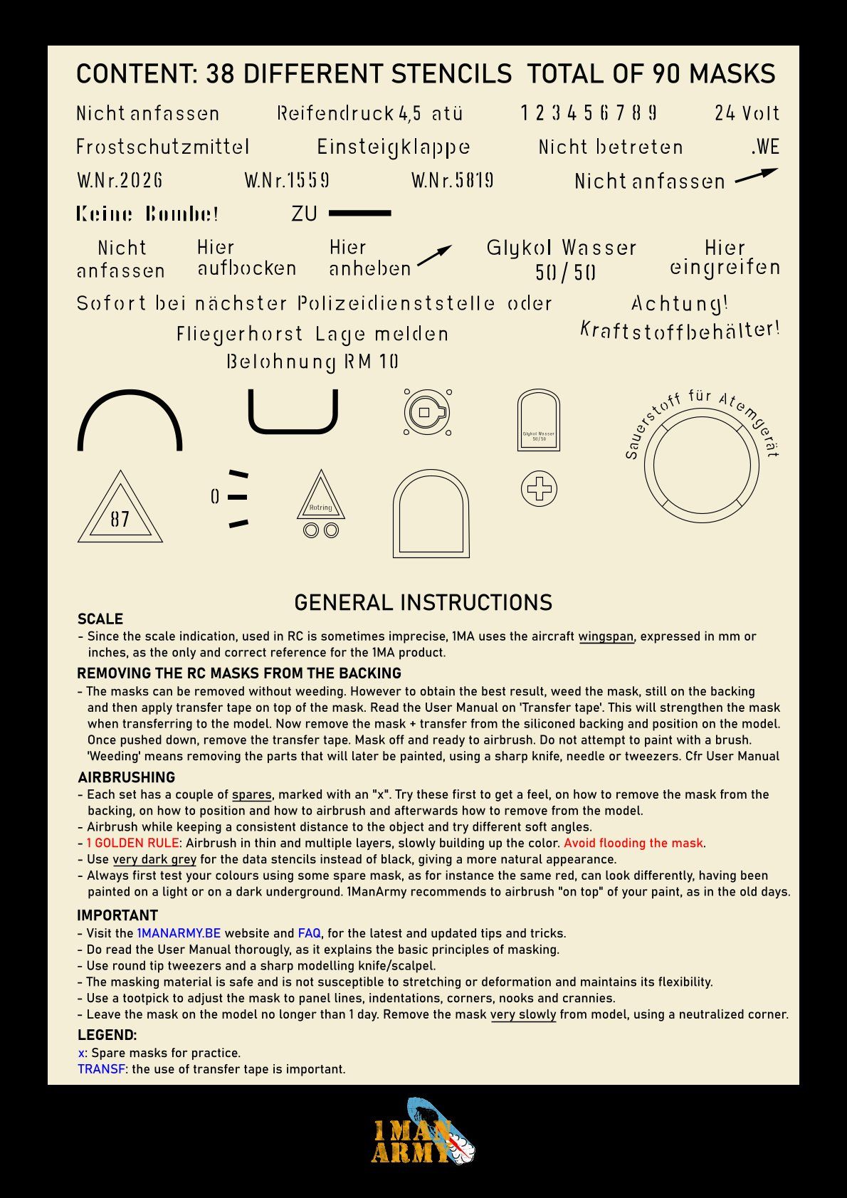 Bf-109 E4 Stencil Masks