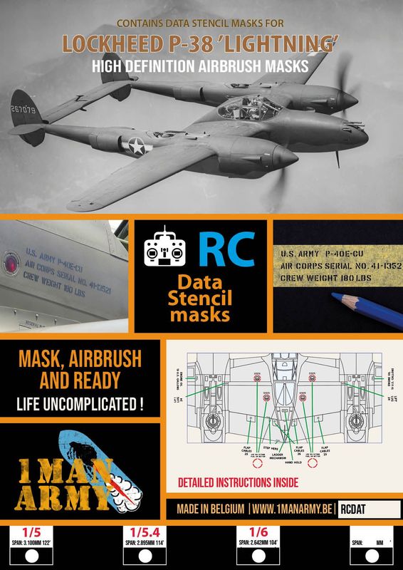P-38 Lightning Stencil Masks