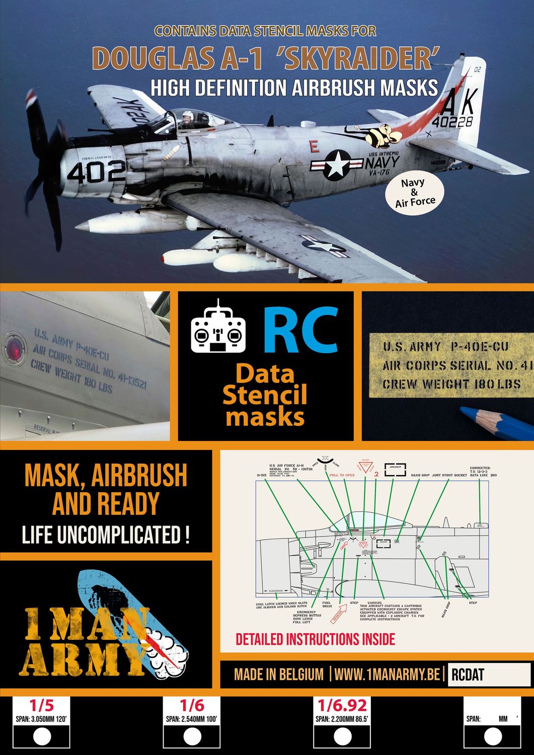 A-1 Skyraider Stencil Masks