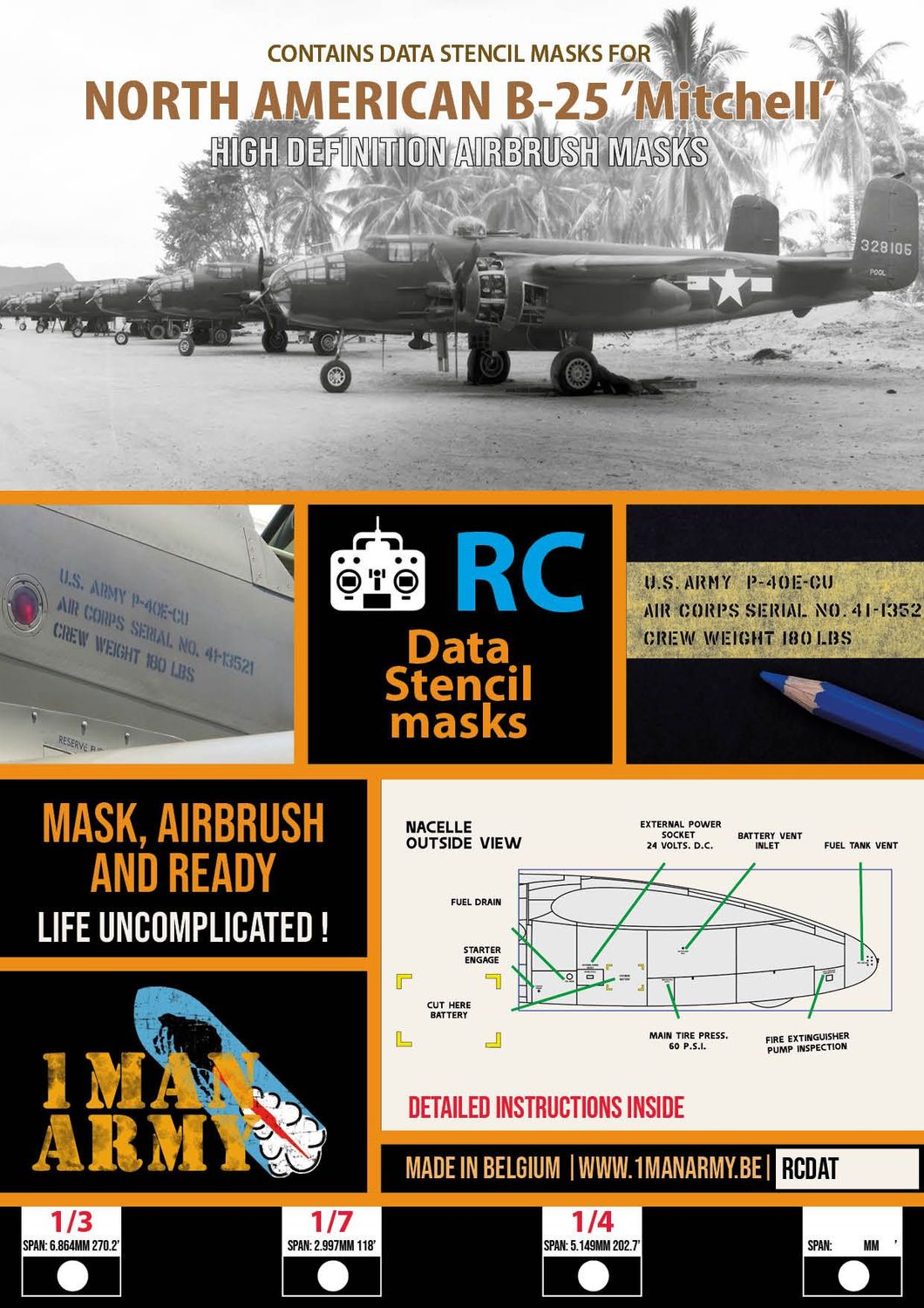 B-25 Mitchell Stencil Masks B-25 Mitchell Stencil Masks