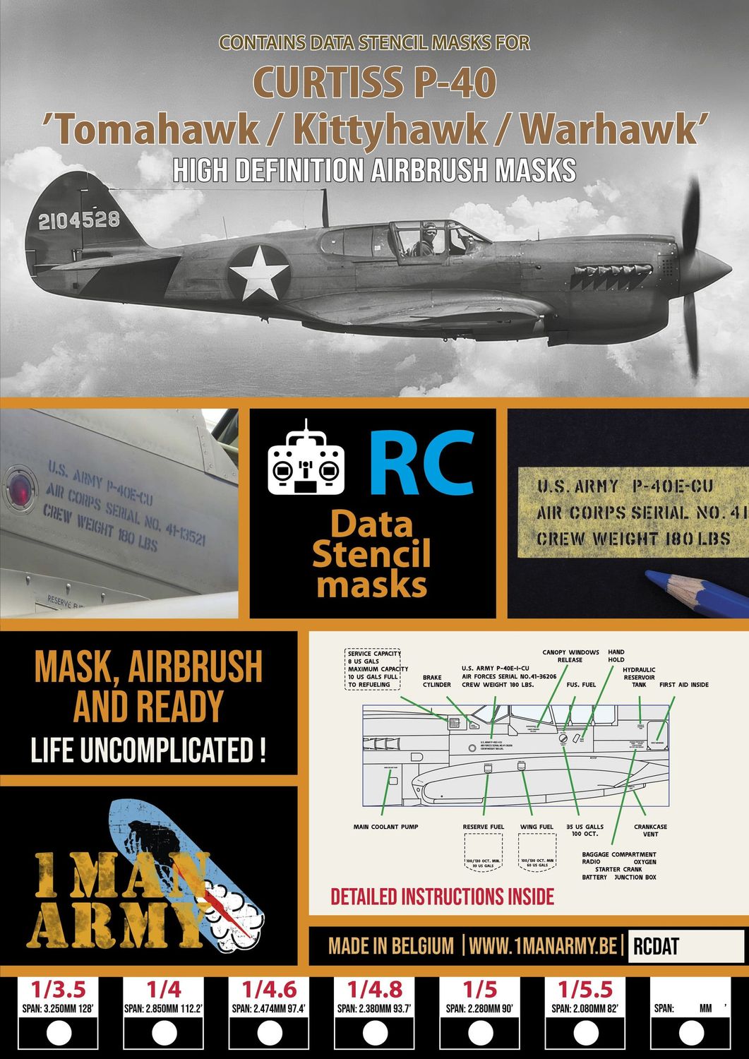 P-40 Warhawk Stencil Masks