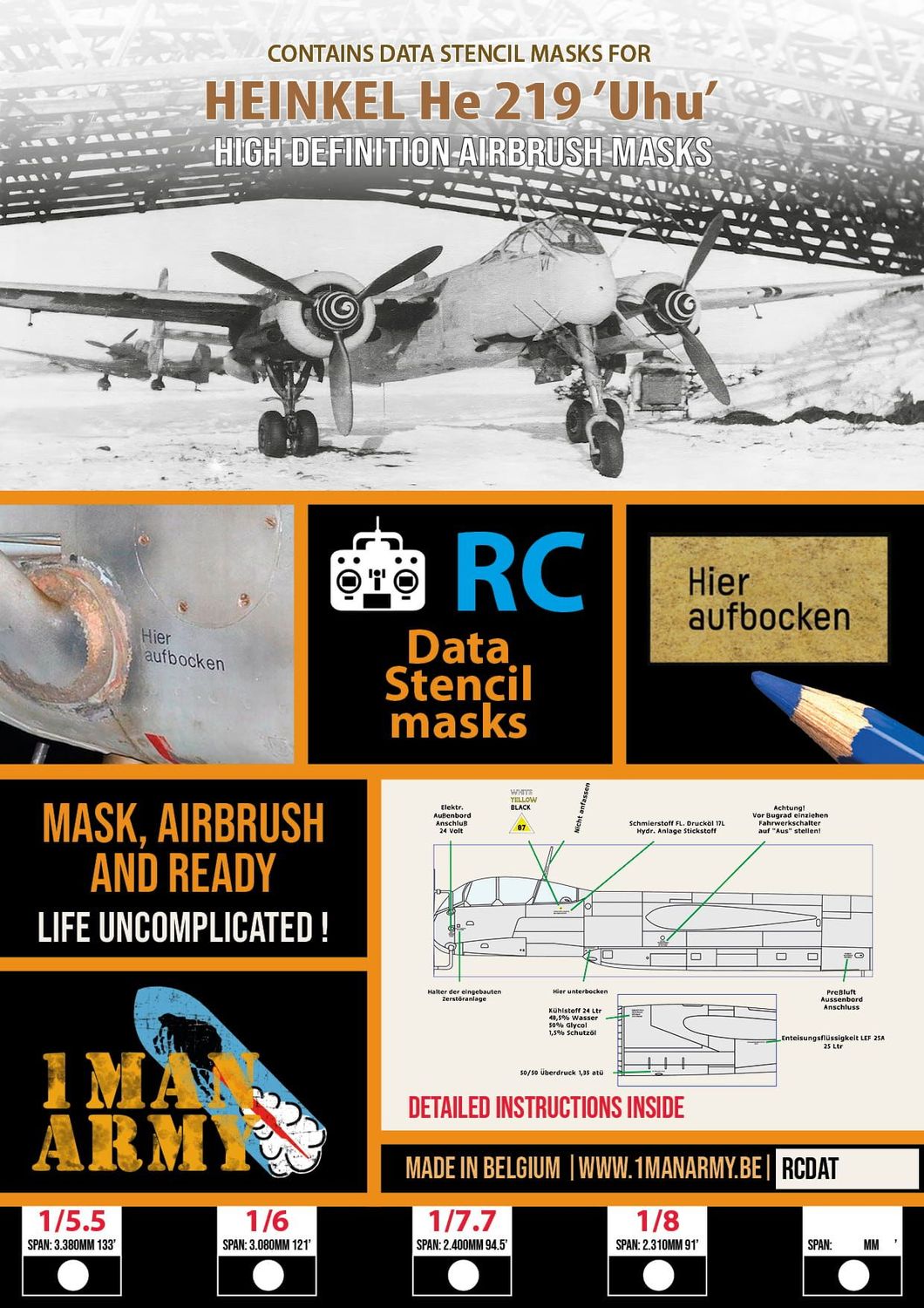 He 219 Uhu Stencil Masks
