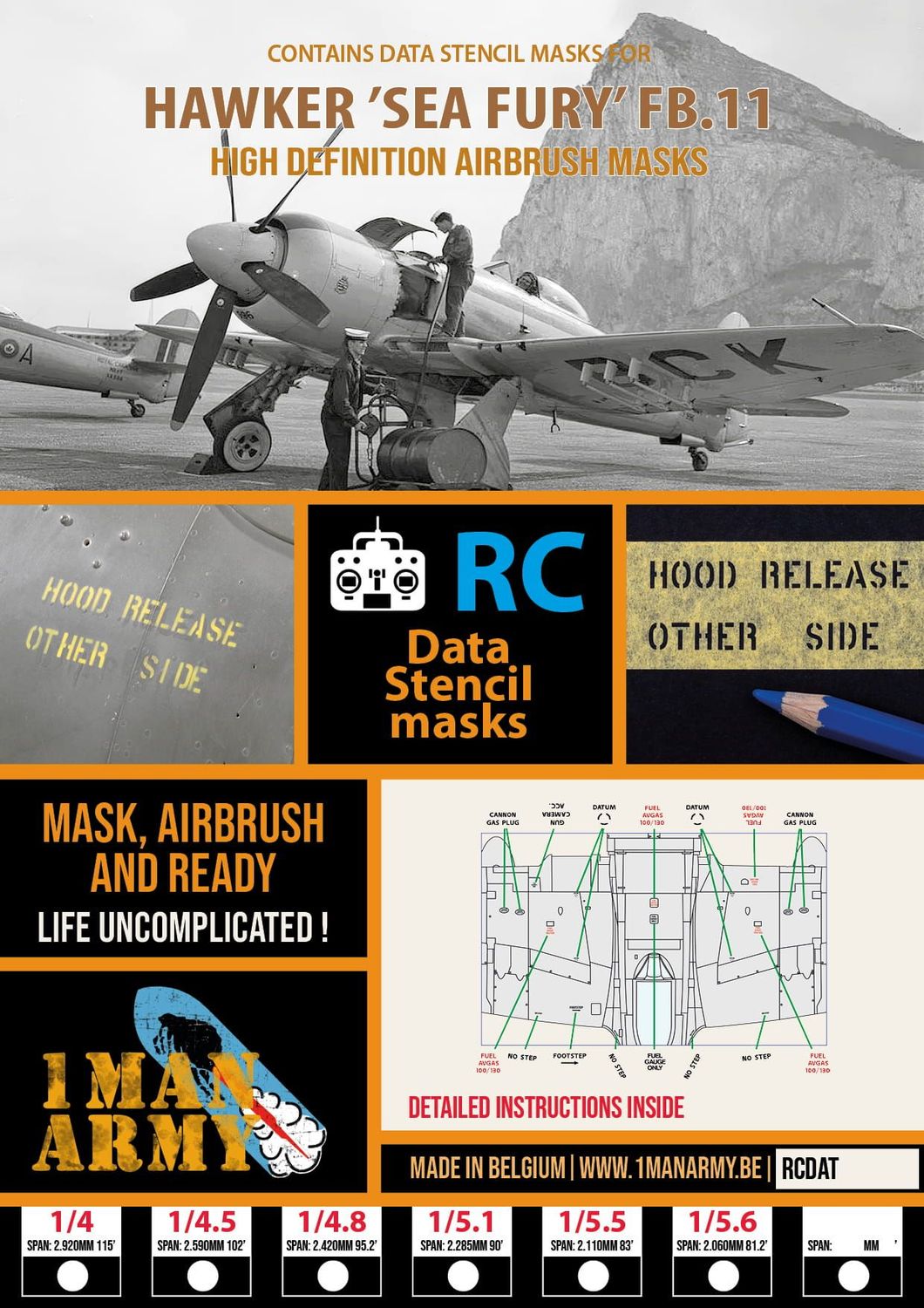Hawker Sea Fury FB.11 Stencil Masks Hawker Sea Fury FB.11 Stencil Masks