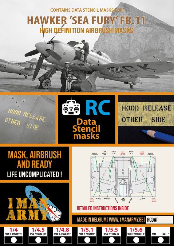 Hawker Sea Fury FB.11 Stencil Masks