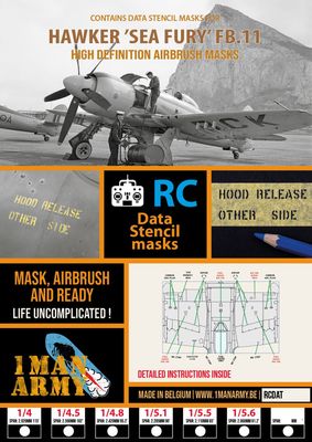 Hawker Sea Fury FB.11 Stencil Masks Hawker Sea Fury FB.11 Stencil Masks