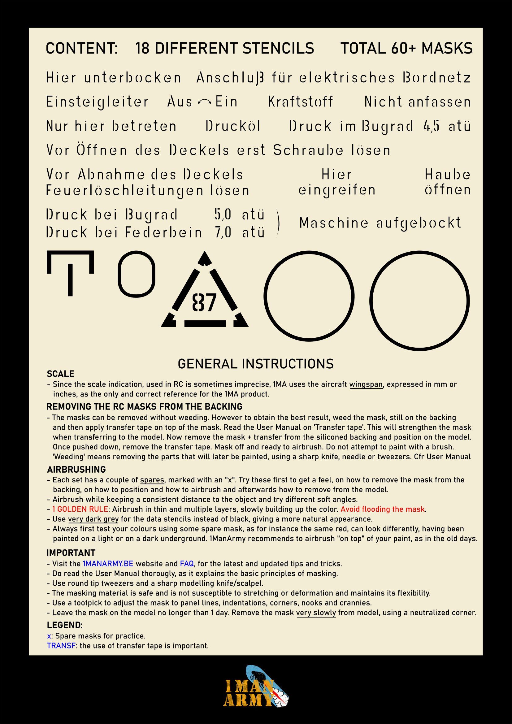 Do 335 Pfeil Stencil Masks