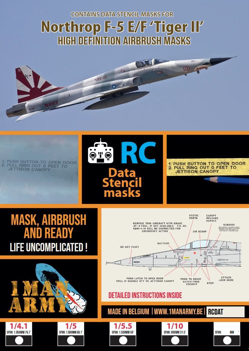 F-5 E/F Tiger II Stencil Masks