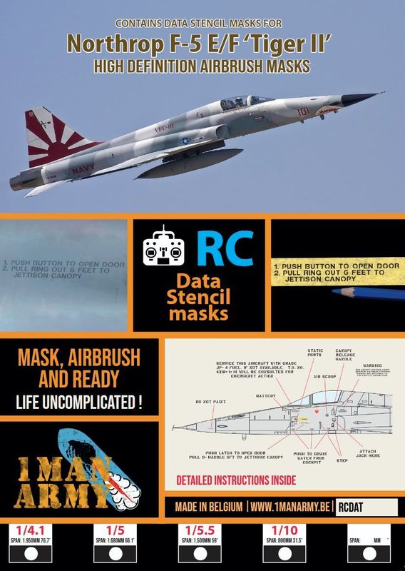 F-5 E/F Tiger II Stencil Masks