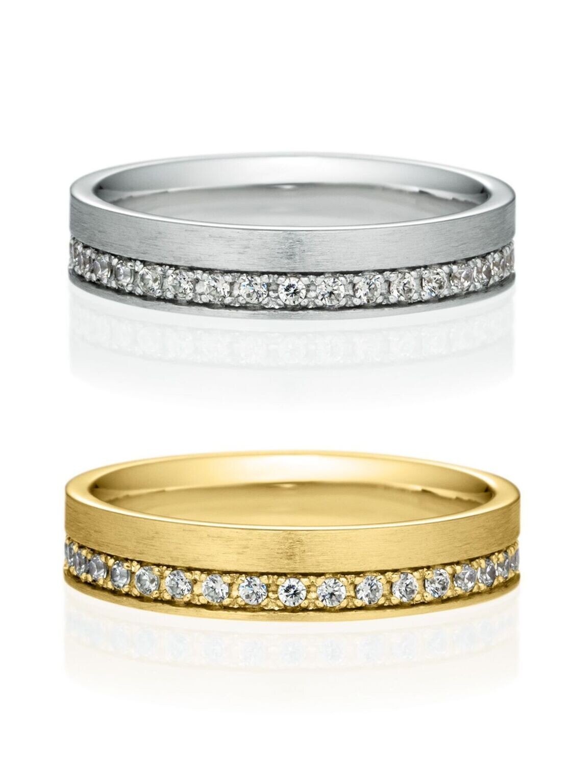 Argolla mate con diamantes, Talla: #5