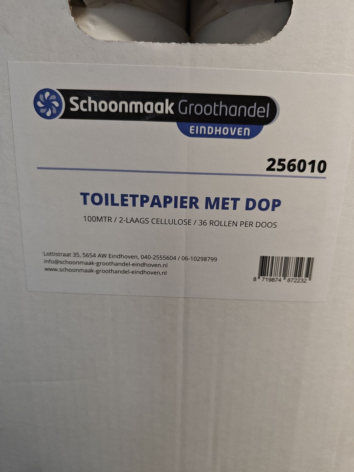 Toiletpapier met dop 2lgs 100mtr cel