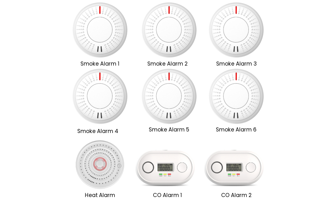 Advanced Package For Larger Sized Properties: 6 Smoke Alarms + 1 Heat Alarm + 2 Carbon Monoxide Alarms