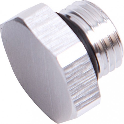 Orb Hex Port Plug -6An        Silver Finish