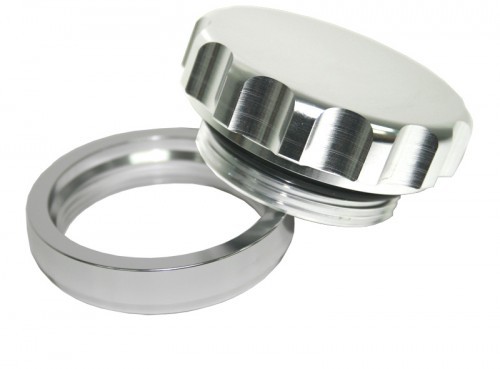 3" Alum Weld Bung And Cap     Raw Weld On / Polished Cap