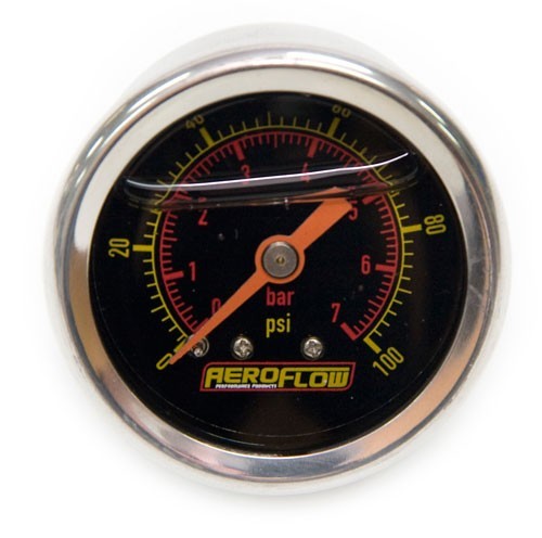 1-1/2" 0-100 Psi Liq Fil Gaugeblack Face Orange Pointer