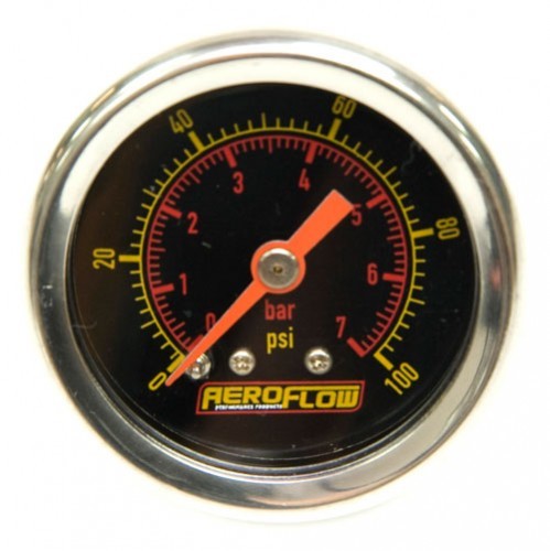 1-1/2" 0-100 Psi Press Gauge  Black Face Orange Pointer