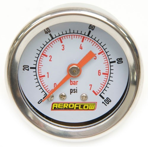 1-1/2 0-100 Psi Pressure Gaugewhite Face Orange Pointer