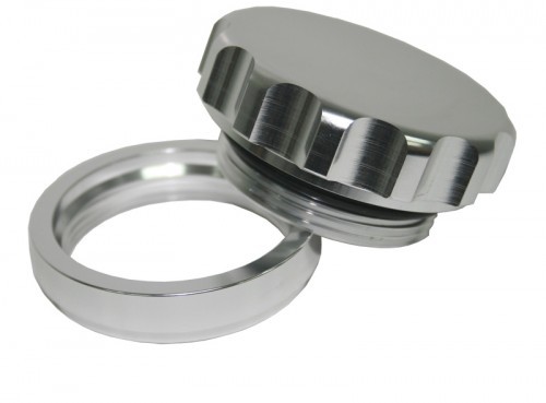 3" Alum Weld Bung And Cap     Raw Weld On / Silver Cap