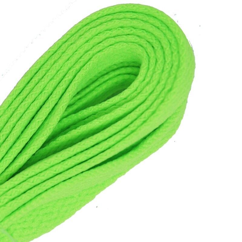 Fluo green wide flat skateboard laces