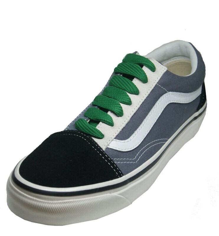 Pine green wide flat skateboard laces