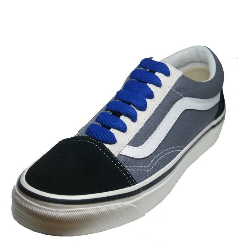 Wide flat skateboard laces royal blue