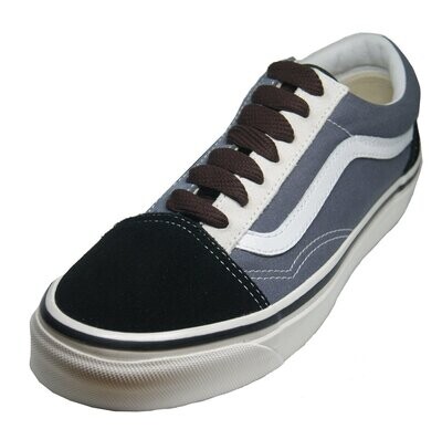Wide flat dark brown skateboard laces