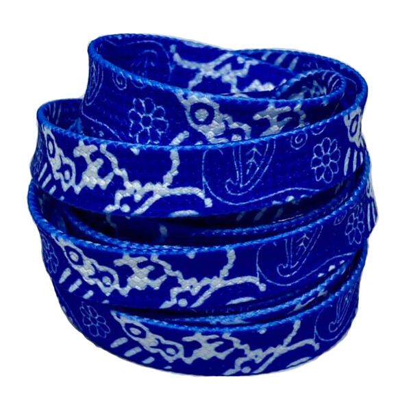 Blue flat laces "Bandana patterns"