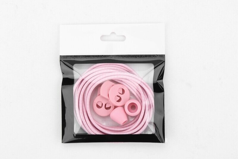 IRUN light pink thin round elastic shoelaces