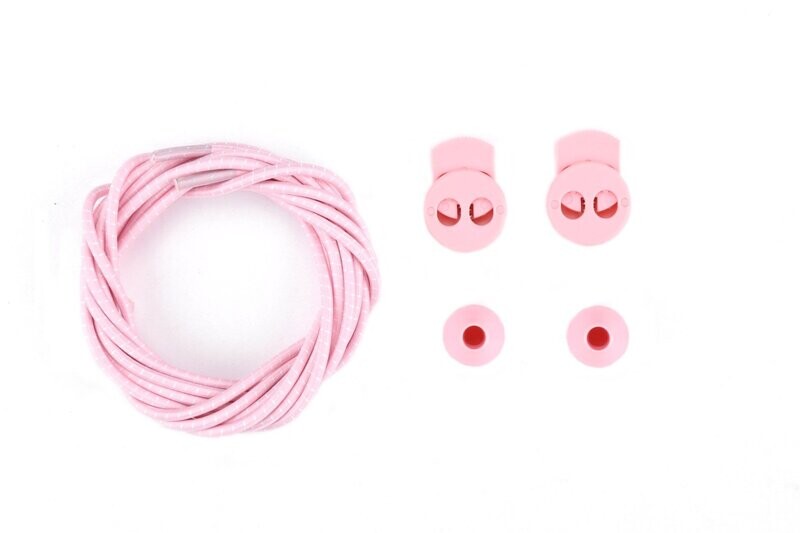 Lacets élastiques ronds fins rose clair IRUN