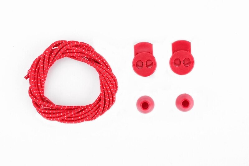 Lacets élastiques ronds fins rouges IRUN