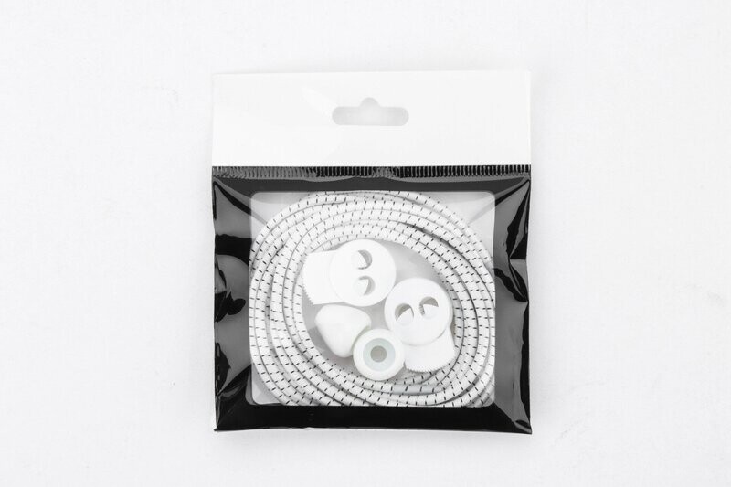 IRUN white thin round elastic shoelaces