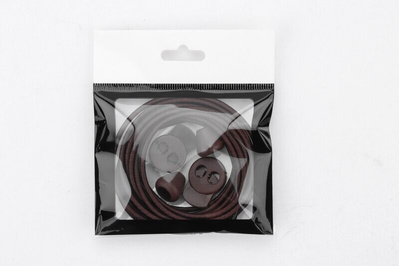 IRUN fine round brown elastic shoelaces