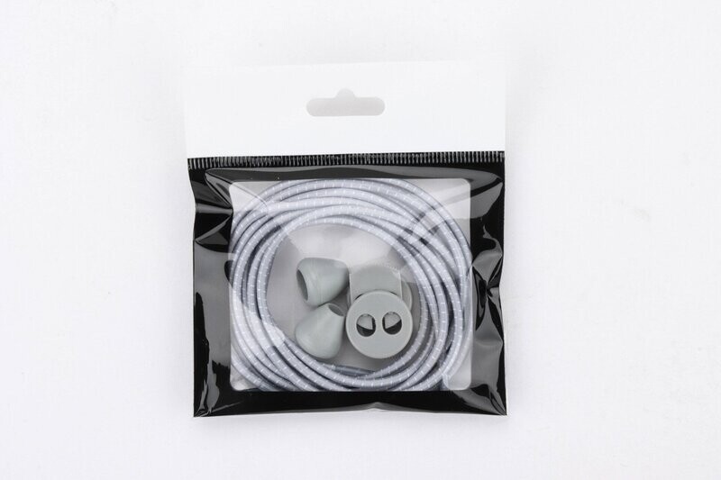 IRUN light gray thin round elastic shoelaces
