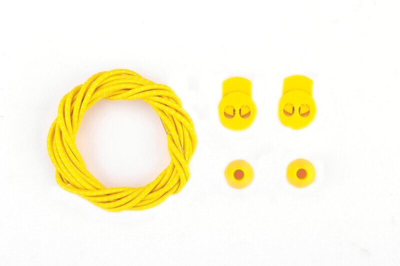 IRUN yellow thin round elastic shoelaces