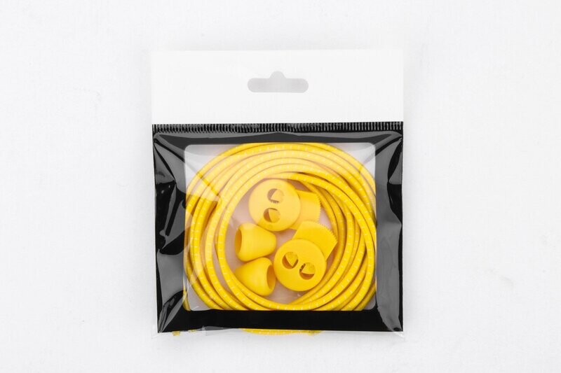 IRUN yellow thin round elastic shoelaces