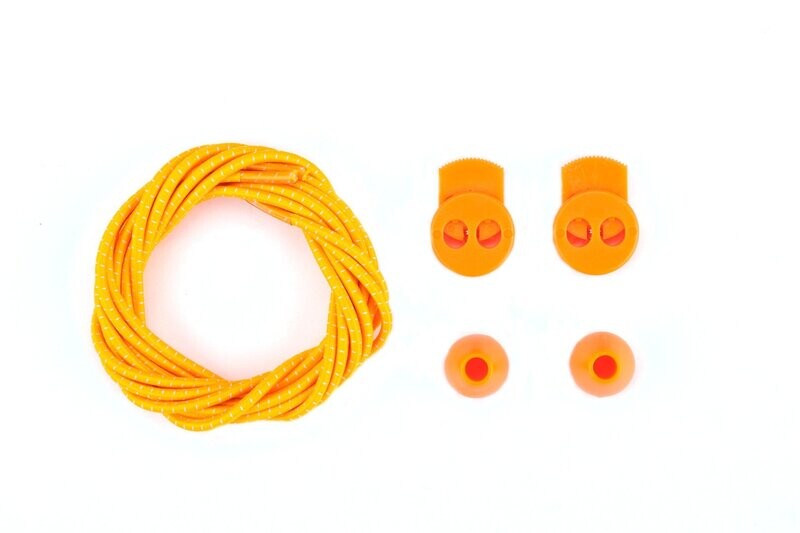 IRUN orange thin round elastic shoelaces