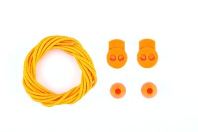 Lacets élastiques ronds fins orange IRUN