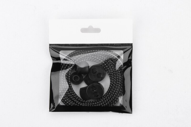 IRUN black thin round elastic shoelaces