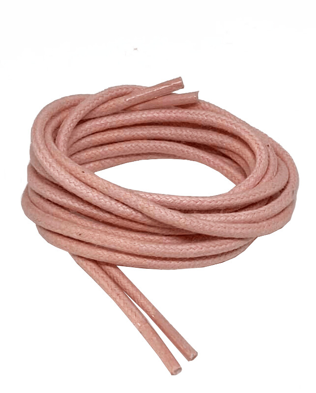 Fine round waxed marshmallow laces