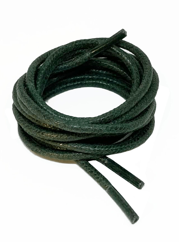 Round thin waxed forest green shoelaces